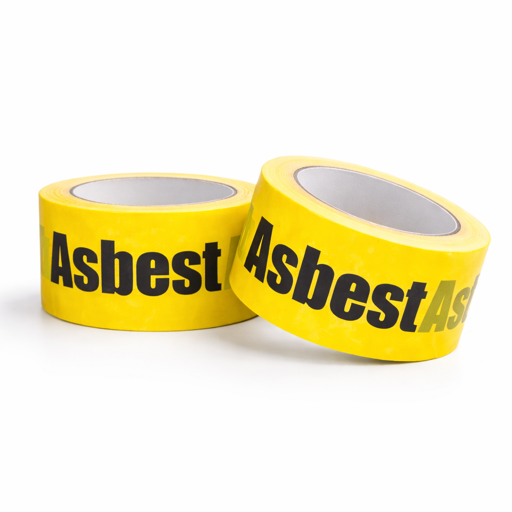 Tape Asbest negativ tryk gul PP 48mmx66m 32my